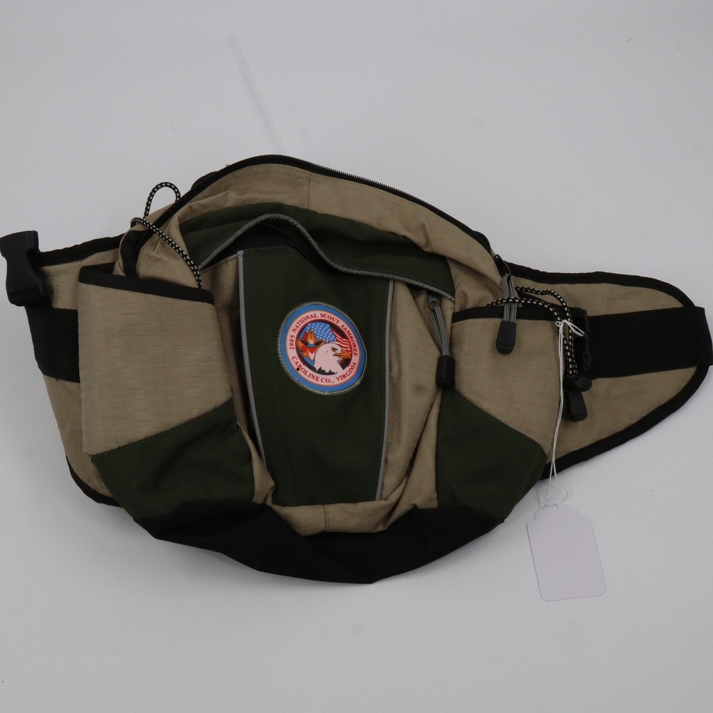 BSA 2005 National Scout Jamboree Fanny Pack Mens OS Tan Green Lumbar Hiking Bag‎